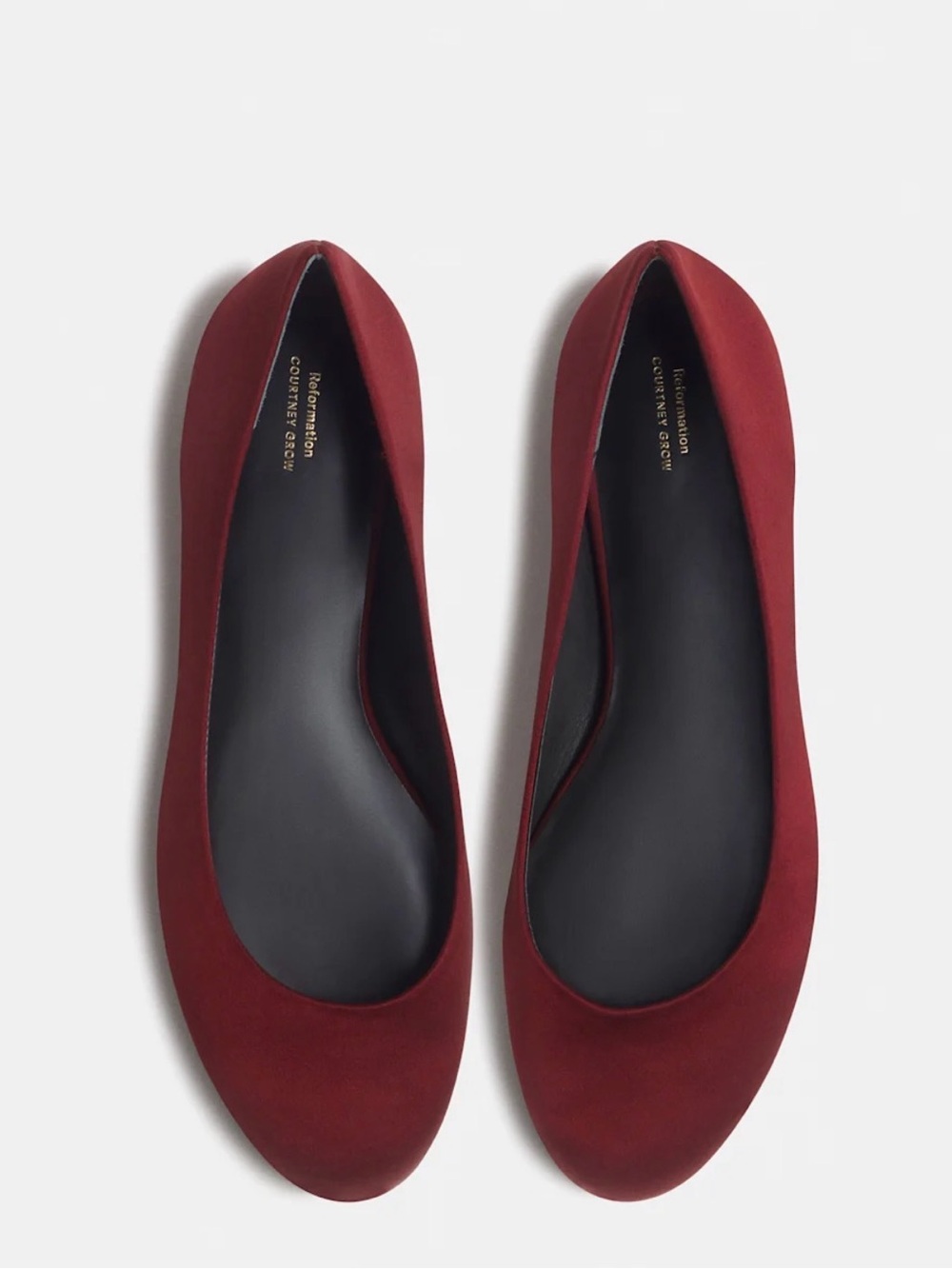 Reformation Charlie Taye Burgundy Ballet Flats